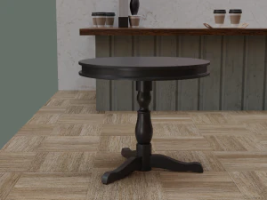 Coffee Shop Chair and Table 3D Model