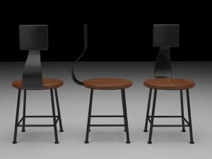 Coffee Shop Chair and Table 3D Model