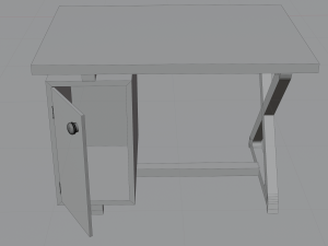 Chandigarh Furniture Table chair cabinet bench Modello 3D