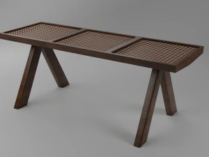 Chandigarh Furniture Table chair cabinet bench 3D Model