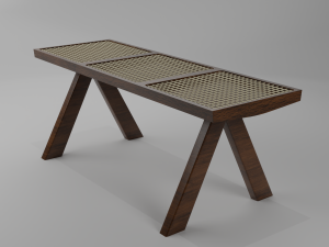 Chandigarh Furniture Table chair cabinet bench Modello 3D