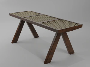 Chandigarh Furniture Table chair cabinet bench 3D Model