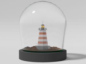 Lighthouse in the bank 3D-Modell
