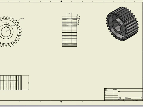 Spur Gear - 3D Mechanical Model 3D Print Model