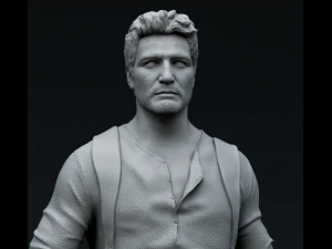 Statue de Nathan Drake d'Uncharted 4 Modèles 3D en vedette