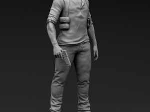Uncharted 4 Nathan Drake Statue 3D Print Model