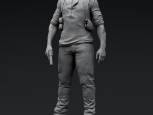Uncharted 4 Nathan Drake Statue 3D Print Model