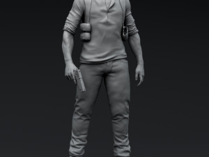 Uncharted 4 Nathan Drake Statue 3D Print Model