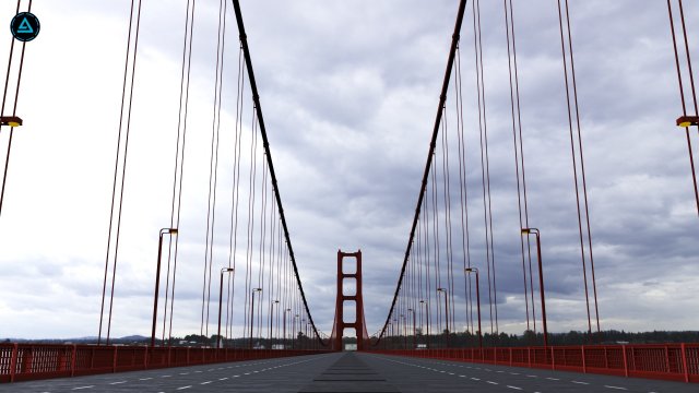 Suspension Bridge Model 3D .c4d .max .obj .3ds .fbx .stl .blend 