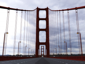 Suspension Bridge Model 3D