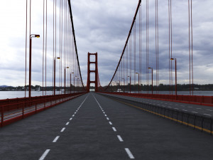 Suspension Bridge Model 3D