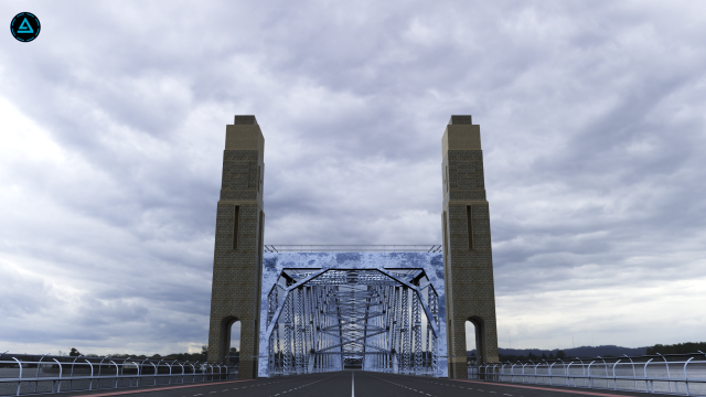 Steel Through Arch Bridge 3D Model .c4d .max .obj .3ds .fbx .stl .blend 