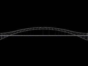 Steel Through Arch Bridge 3D Model