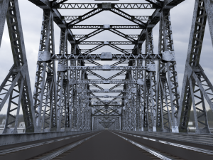 Multi-span Rail cum Road Bridge 3D 모델