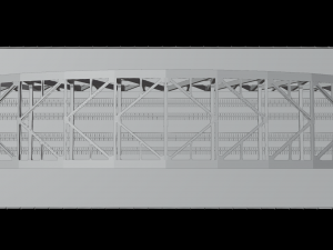 Multi-span Rail cum Road Bridge Modello 3D