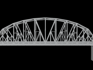 Multi-span Rail cum Road Bridge Modello 3D