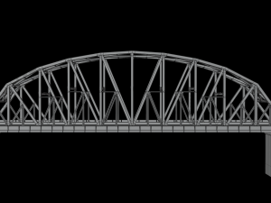 Multi-span Rail cum Road Bridge Modello 3D