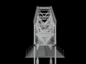 Low Poly Suspension Type Balanced Cantilever Bridge 3D Model