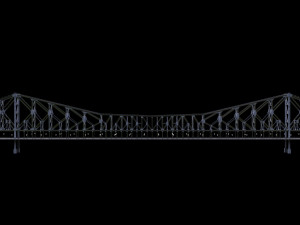 Low Poly Suspension Type Balanced Cantilever Bridge 3D Model