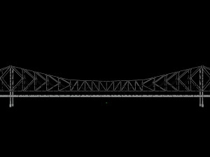 Low Poly Suspension Type Balanced Cantilever Bridge 3D Model