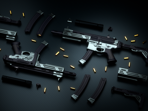 SP SABER SMG Low-poly Model 3D