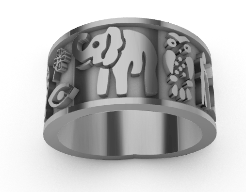 Lucky Ring 3D Baskı Modeli .c4d .max .obj .3ds .fbx .stl .blend 