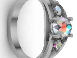 Three Gems Split Ring Modello di stampa 3D