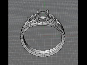 Three Gems Split Ring Modello di stampa 3D
