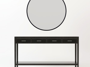 Black wood console Model 3D