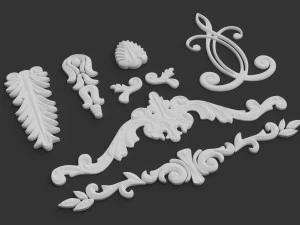 Classic carved element pack 1 3D Model