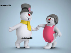 Frosty the Snowman and Crystal Figure Fun Art 3D 3D Model
