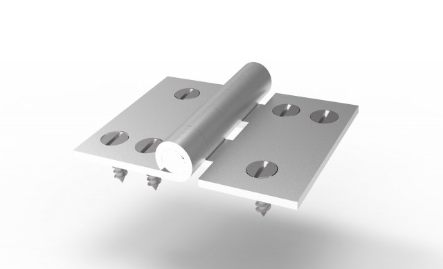 Hinge with Screws 3D Модель .c4d .max .obj .3ds .fbx .stl .blend 