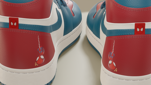 Air Jordan 1 Spider Man 3D in 3DExport
