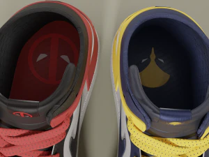Air Jordan 1 Deadpool vs Wolverine 3D Model