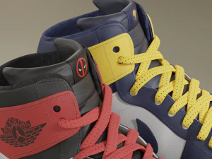 Air Jordan 1 Deadpool vs Wolverine 3D Model