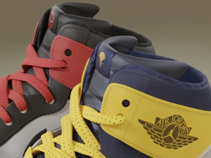 Air Jordan 1 Deadpool vs Wolverine 3D Model
