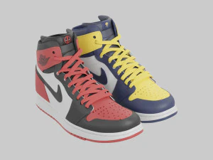 Air Jordan 1 Deadpool vs Wolverine 3D Model