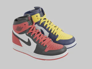 Air Jordan 1 Deadpool vs Wolverine 3D Model