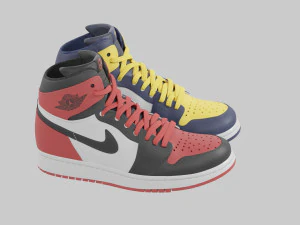 Air Jordan 1 Deadpool vs Wolverine 3D Model