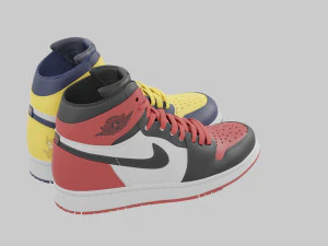 Air Jordan 1 Deadpool vs Wolverine 3D Model
