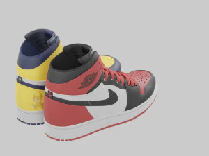 Air Jordan 1 Deadpool vs Wolverine 3D Model