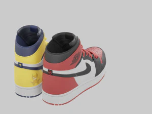 Air Jordan 1 Deadpool vs Wolverine 3D Model