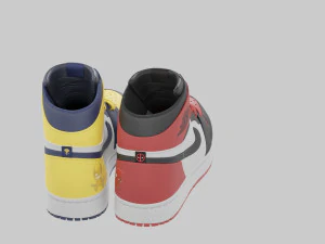 Air Jordan 1 Deadpool vs Wolverine 3D Model