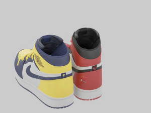 Air Jordan 1 Deadpool vs Wolverine 3D Model