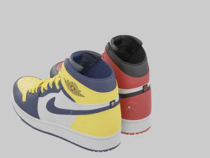 Air Jordan 1 Deadpool vs Wolverine 3D Model
