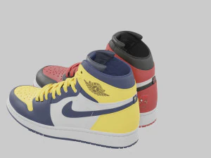 Air Jordan 1 Deadpool vs Wolverine 3D Model