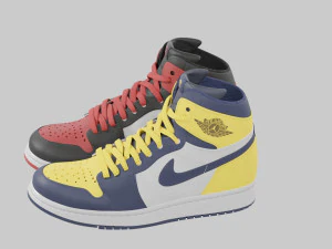 Air Jordan 1 Deadpool vs Wolverine 3D Model
