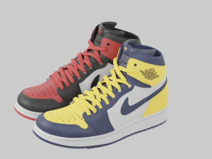 Air Jordan 1 Deadpool vs Wolverine 3D Model