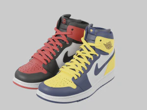 Air Jordan 1 Deadpool vs Wolverine 3D Model