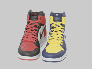 Air Jordan 1 Deadpool vs Wolverine 3D 모델